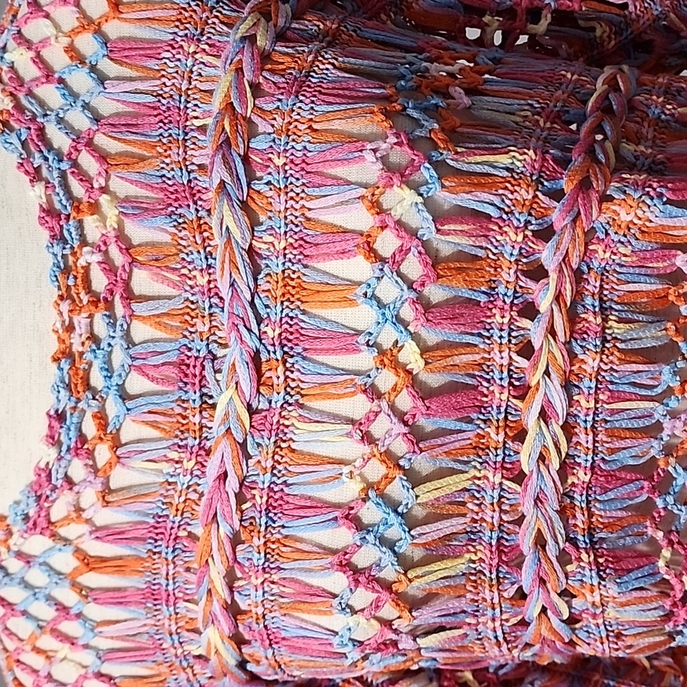 ☀️Bibi Colorful Acrylic Fringe Knit Pullover Top - Picture 5 of 8